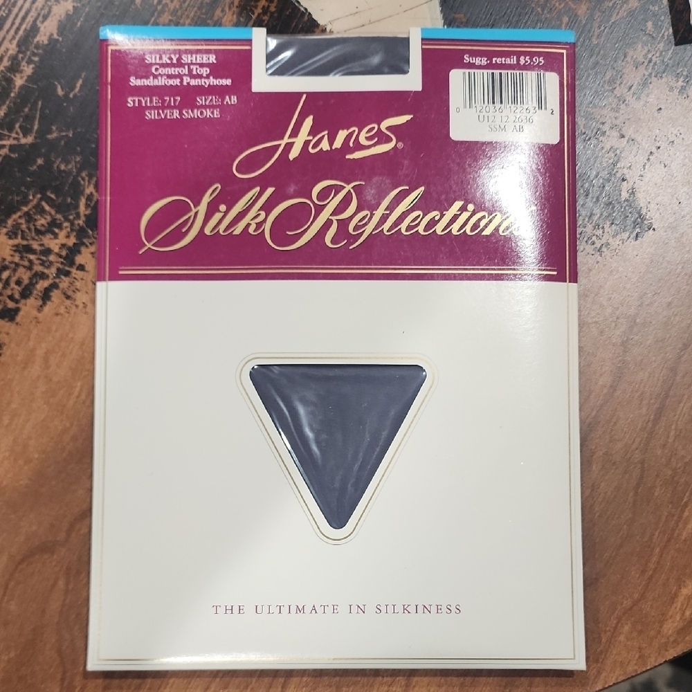Hanes Silk Reflections Control Top Sheer Pantyhose - Silver Smoke Size AB